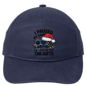 I Paused My Game To Be Here Funny Christmas Gamer 7-Panel Snapback Hat