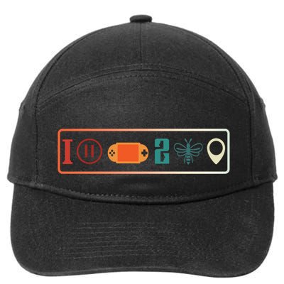 I Paused My Game To Be Here Icons Cool Gaming Retro Vintage Meaningful Gift 7-Panel Snapback Hat