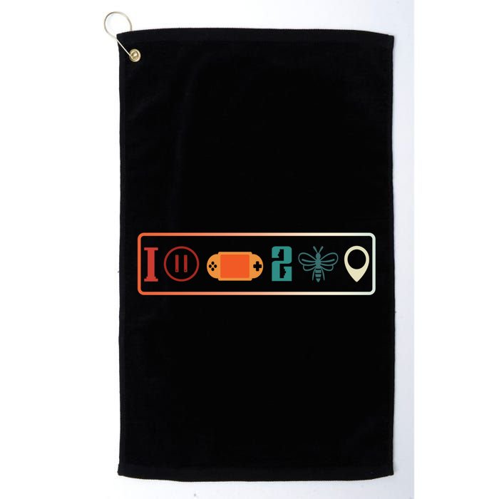 I Paused My Game To Be Here Icons Cool Gaming Retro Vintage Meaningful Gift Golf Towel