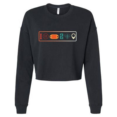 I Paused My Game To Be Here Icons Cool Gaming Retro Vintage Meaningful Gift Cropped Pullover Crew