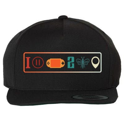 I Paused My Game To Be Here Icons Cool Gaming Retro Vintage Meaningful Gift Wool Snapback Cap