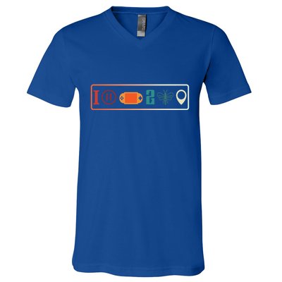 I Paused My Game To Be Here Icons Cool Gaming Retro Vintage Meaningful Gift V-Neck T-Shirt