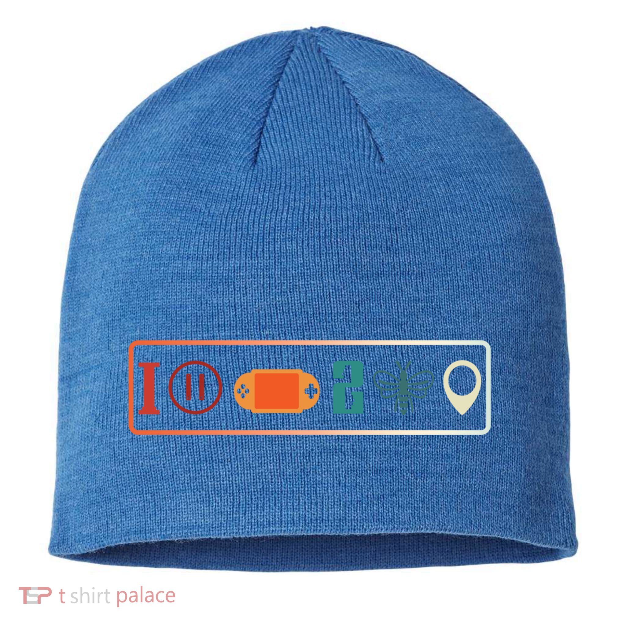 I Paused My Game To Be Here Icons Cool Gaming Retro Vintage Meaningful Gift Sustainable Beanie