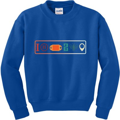I Paused My Game To Be Here Icons Cool Gaming Retro Vintage Meaningful Gift Kids Sweatshirt
