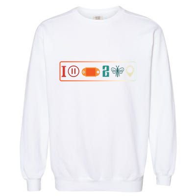 I Paused My Game To Be Here Icons Cool Gaming Retro Vintage Meaningful Gift Garment-Dyed Sweatshirt