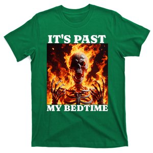 ItS Past My Bedtime Funny Skeleton Flames Ironic Tired T-Shirt