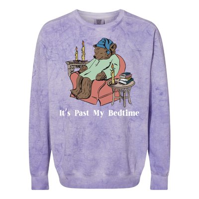 It’S Past My Bedtime Bear Colorblast Crewneck Sweatshirt