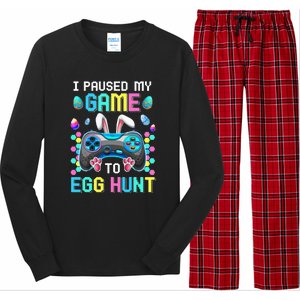 I Paused My Game To Egg Hunt Easter Funny Gamer Long Sleeve Pajama Set