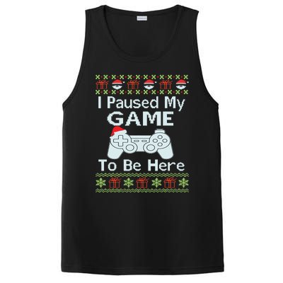 I Paused My Game To Be Here Ugly Sweater Funny Christmas PosiCharge Competitor Tank