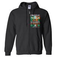 I Paused My Anime To Celebrate St Patricks Day Funny Anime Full Zip Hoodie