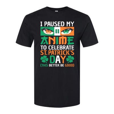 I Paused My Anime To Celebrate St Patricks Day Funny Anime Softstyle CVC T-Shirt