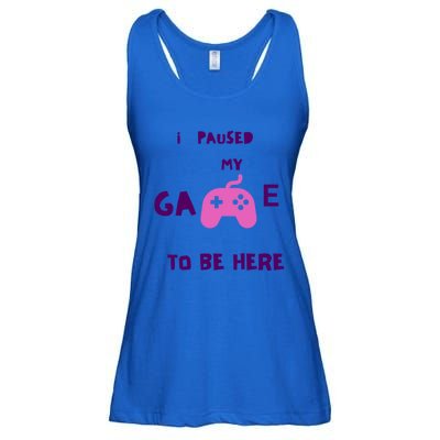 I Paused My Game To Be Here Video Games Lovers Gaming Fan Gift Ladies Essential Flowy Tank