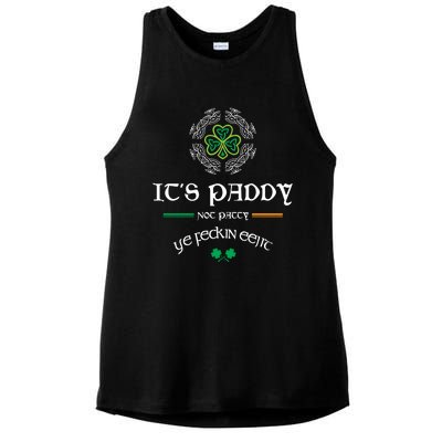 It's Paddy Not Patty Ye Feckin Eejit Cute Gift St Patricks Day Gift Funny Gift Ladies PosiCharge Tri-Blend Wicking Tank