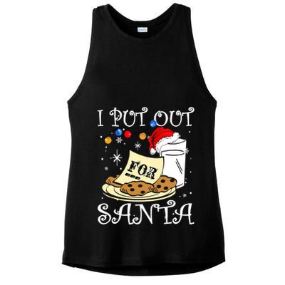 I Put Out For Santa Milk And Cookies Christmas Funny Sarcasm Ladies PosiCharge Tri-Blend Wicking Tank