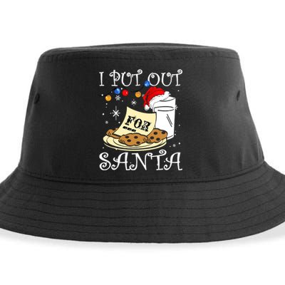 I Put Out For Santa Milk And Cookies Christmas Funny Sarcasm Sustainable Bucket Hat