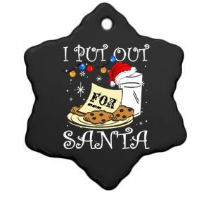 I Put Out For Santa Milk And Cookies Christmas Funny Sarcasm Ceramic Star Ornament