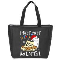 I Put Out For Santa Milk And Cookies Christmas Funny Sarcasm Zip Tote Bag