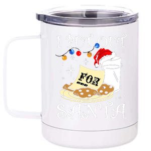 I Put Out For Santa Milk And Cookies Christmas Funny Sarcasm 12 oz Stainless Steel Tumbler Cup