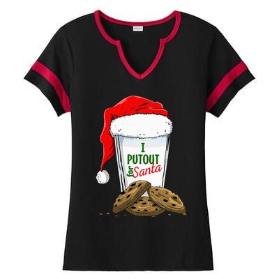 I Put Out For Santa Christmas Ladies Halftime Notch Neck Tee