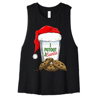 I Put Out For Santa Christmas Women's Racerback Cropped Tank