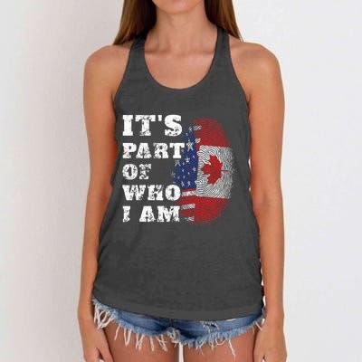 ItS Part Of Who I Am American And Canadian Mixed Heritage Women's Knotted Racerback Tank