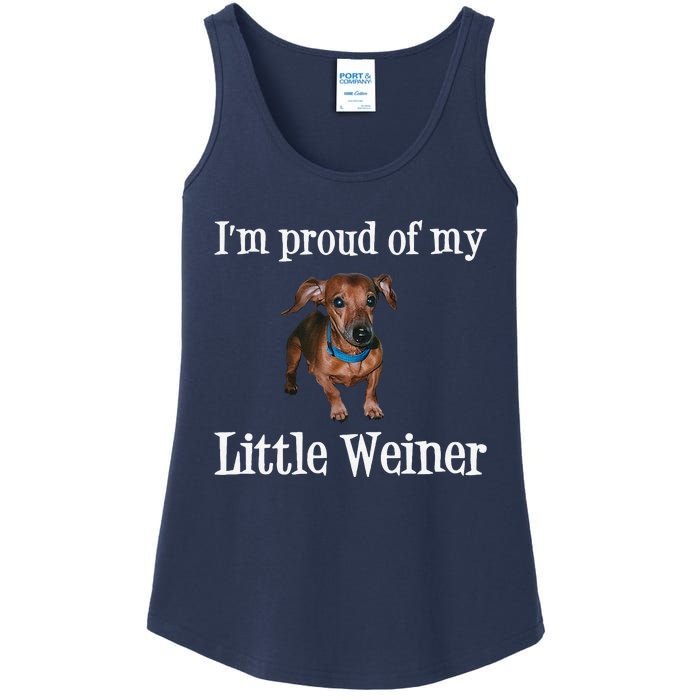 IM Proud Of My Little Weiner Funny Dachshund Dog Lover Ladies Essential Tank