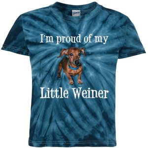 IM Proud Of My Little Weiner Funny Dachshund Dog Lover Kids Tie-Dye T-Shirt