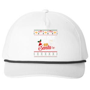 I Put Out For Santa Funny Christmas Cookies And Milk Ugly Funny Gift Snapback Five-Panel Rope Hat