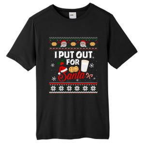 I Put Out For Santa Funny Christmas Cookies And Milk Ugly Funny Gift Tall Fusion ChromaSoft Performance T-Shirt