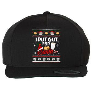 I Put Out For Santa Funny Christmas Cookies And Milk Ugly Funny Gift Wool Snapback Cap