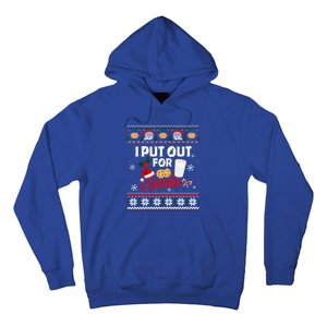 I Put Out For Santa Funny Christmas Cookies And Milk Ugly Funny Gift Hoodie