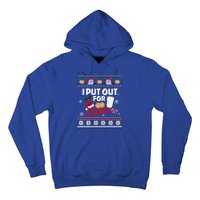 I Put Out For Santa Funny Christmas Cookies And Milk Ugly Funny Gift Hoodie