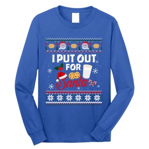 I Put Out For Santa Funny Christmas Cookies And Milk Ugly Funny Gift Long Sleeve Shirt