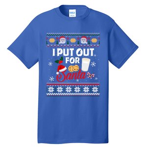 I Put Out For Santa Funny Christmas Cookies And Milk Ugly Funny Gift Tall T-Shirt