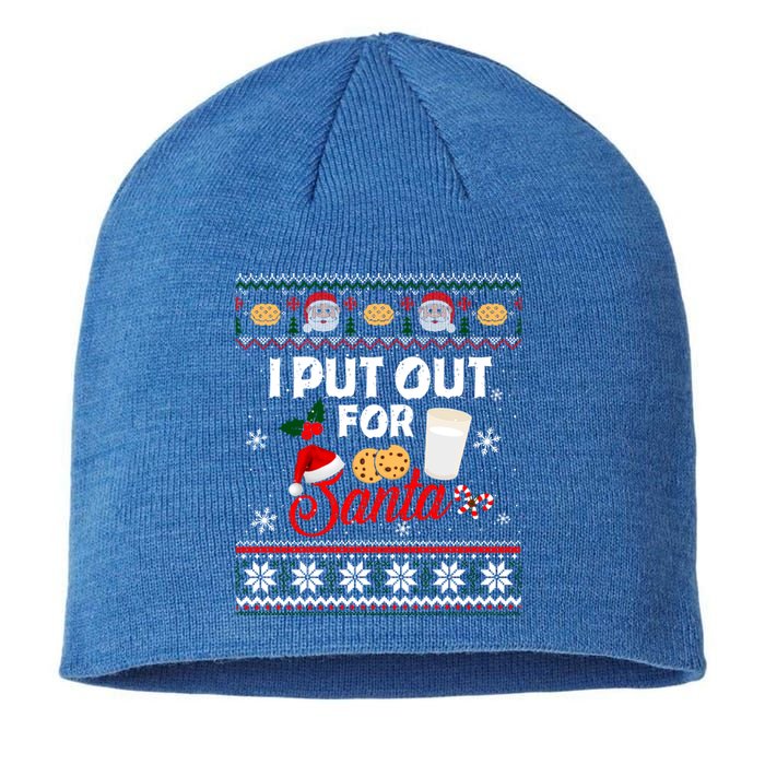 I Put Out For Santa Funny Christmas Cookies And Milk Ugly Funny Gift Sustainable Beanie