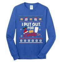 I Put Out For Santa Funny Christmas Cookies And Milk Ugly Funny Gift Tall Long Sleeve T-Shirt