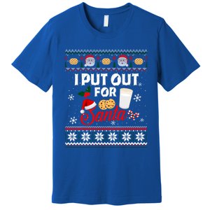 I Put Out For Santa Funny Christmas Cookies And Milk Ugly Funny Gift Premium T-Shirt