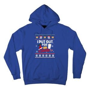 I Put Out For Santa Funny Christmas Cookies And Milk Ugly Funny Gift Tall Hoodie