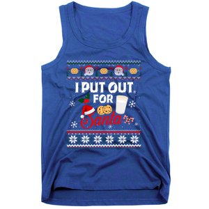 I Put Out For Santa Funny Christmas Cookies And Milk Ugly Funny Gift Tank Top