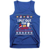 I Put Out For Santa Funny Christmas Cookies And Milk Ugly Funny Gift Tank Top