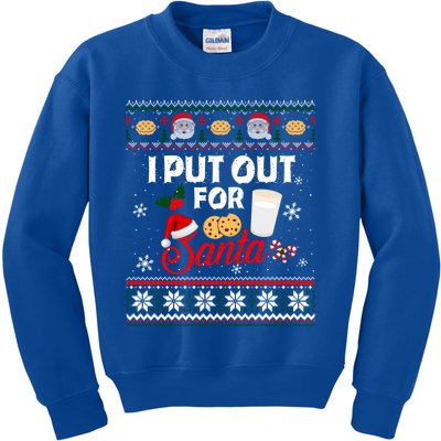 I Put Out For Santa Funny Christmas Cookies And Milk Ugly Funny Gift Kids Sweatshirt