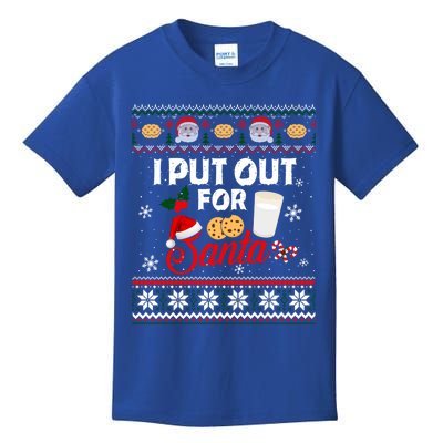 I Put Out For Santa Funny Christmas Cookies And Milk Ugly Funny Gift Kids T-Shirt