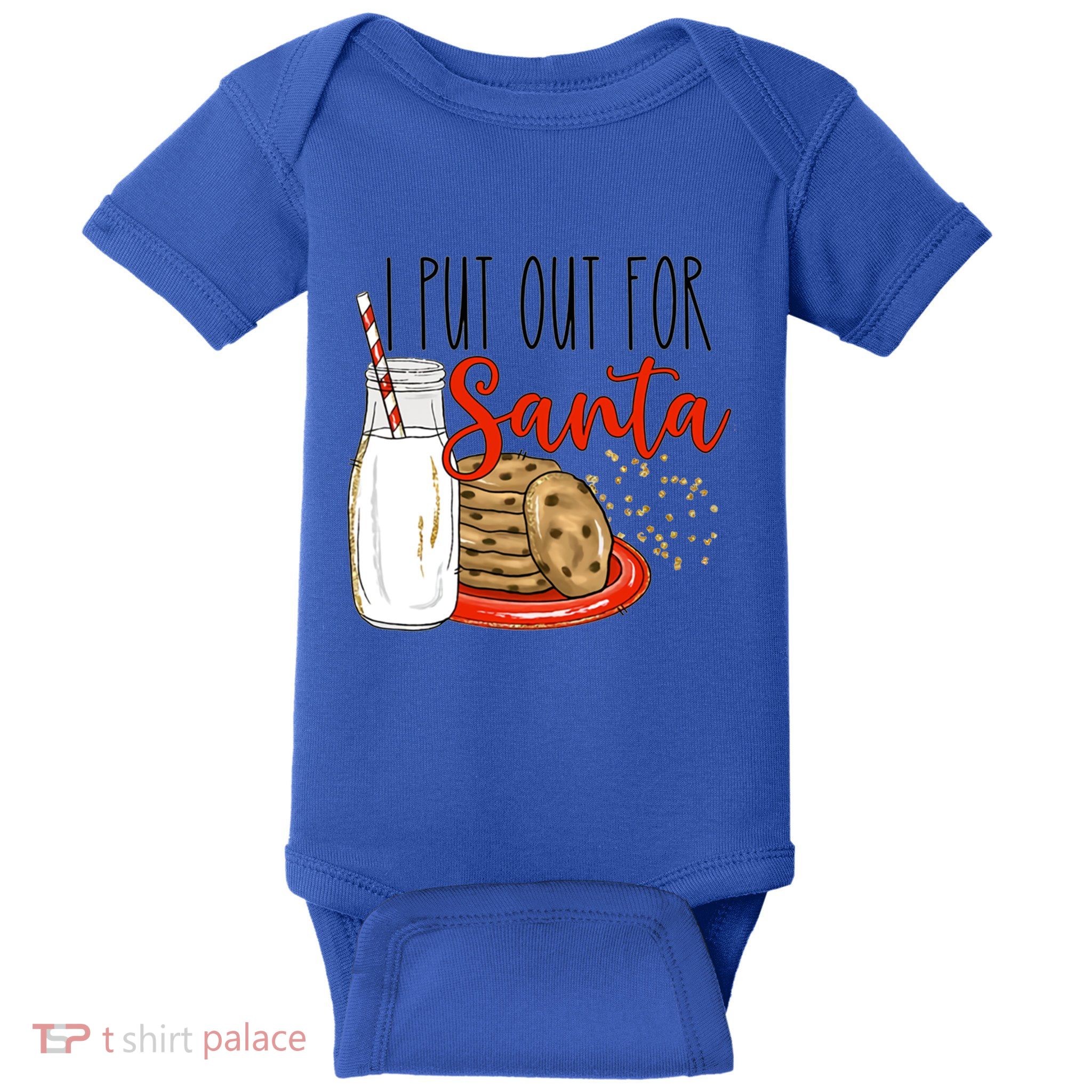 I Put Out For Santa Funny Christmas Family Milk Cookie Cute Gift Baby Bodysuit