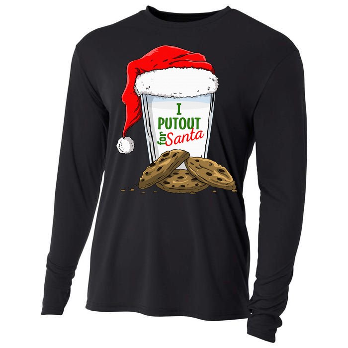 I Put Out For Santa Christmas funny holiday  Cooling Performance Long Sleeve Crew