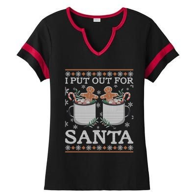 I Put Out For Santa Great Gift Ladies Halftime Notch Neck Tee