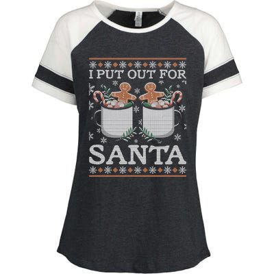 I Put Out For Santa Great Gift Enza Ladies Jersey Colorblock Tee