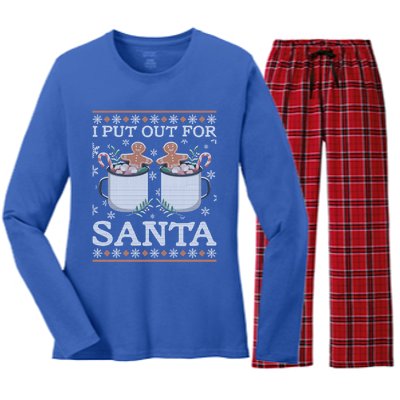 I Put Out For Santa Great Gift Women's Long Sleeve Flannel Pajama Set 