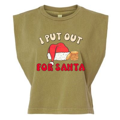 I Put Out For Santa Christmas Couple Garment-Dyed Women's Muscle Tee