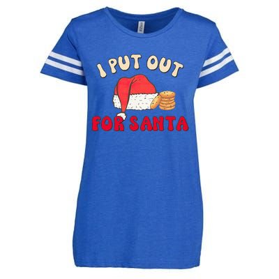 I Put Out For Santa Christmas Couple Enza Ladies Jersey Football T-Shirt