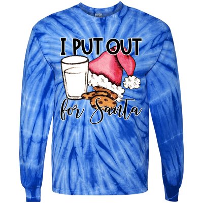 I Put Out For Santa Cookies And Milk Gift Tie-Dye Long Sleeve Shirt